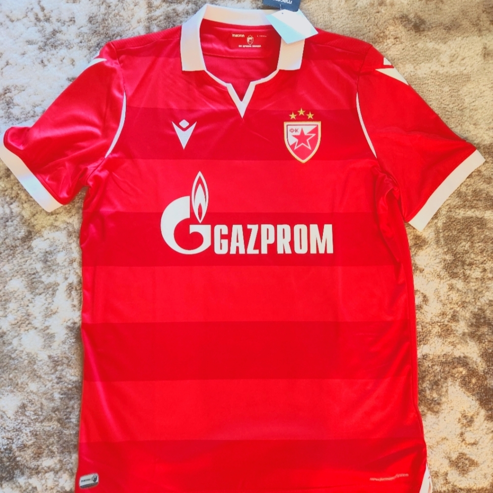 CRVENA ZVEZDA / RED STAR  official MACRON football shirt AWAY,  Size L